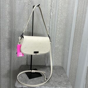 Betsey Johnson Ivory Skull Crossbody Bag
